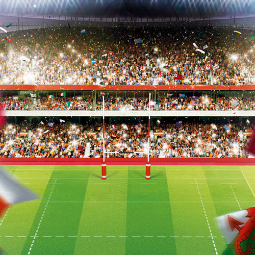Création, modélisation et rendu 3D, compositing, montage image, Coupe du monde de Rugby, Carlsberg