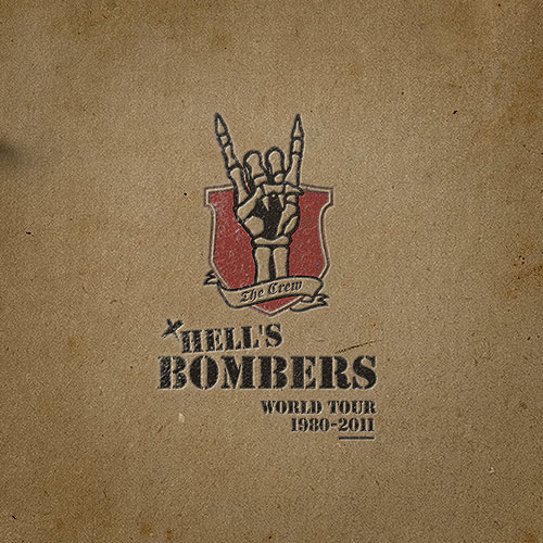 Création identité visuelle, compositing, montage image Hell's Bombers, world tour 1980-2011