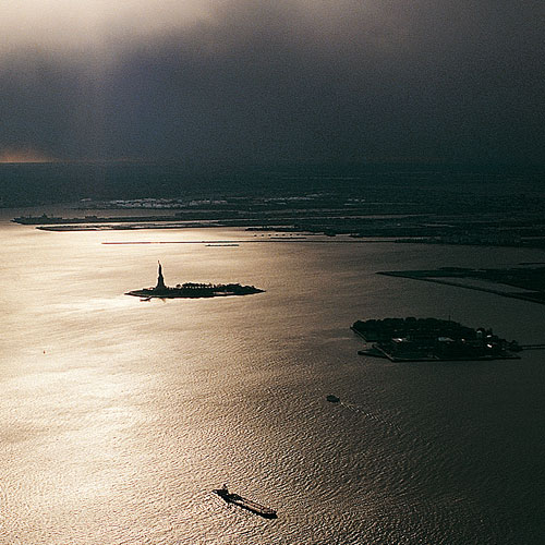 photographie baie de New-york, vue depuis le world trade center